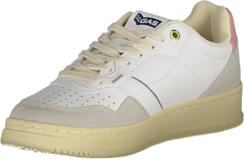 GAS Sportieve Vetersneakers Wit Contrast Logo White Dames