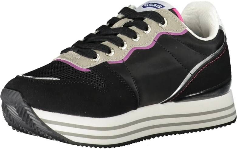 GAS Sportieve Vetersneakers Zwart Black Dames