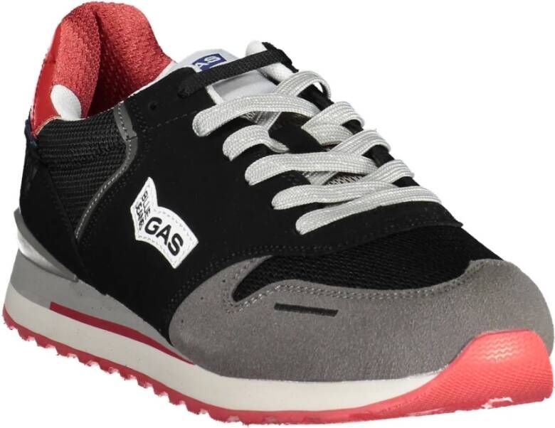 GAS Sportieve Vetersneakers Zwart Black Heren