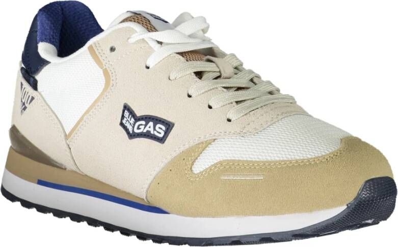 GAS Sportieve witte vetersneakers met contrastdetails Multicolor Heren