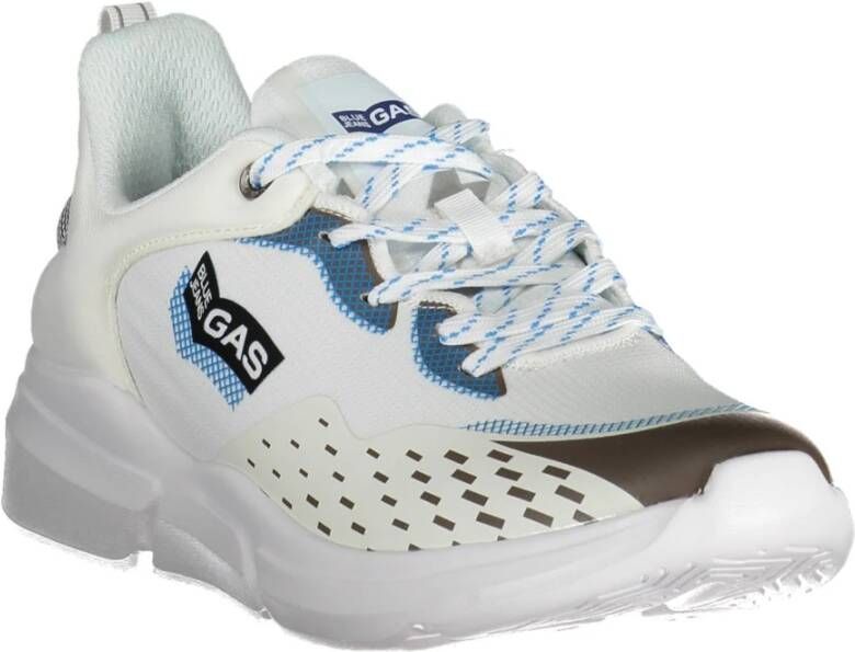 GAS Sportieve witte vetersneakers met contrastdetails White Heren