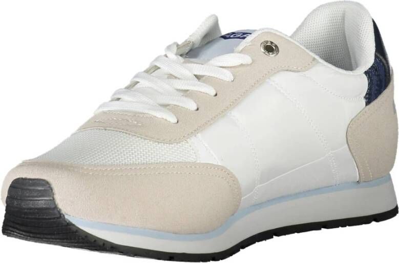 GAS Sportieve witte vetersneakers met contrastdetails White Heren