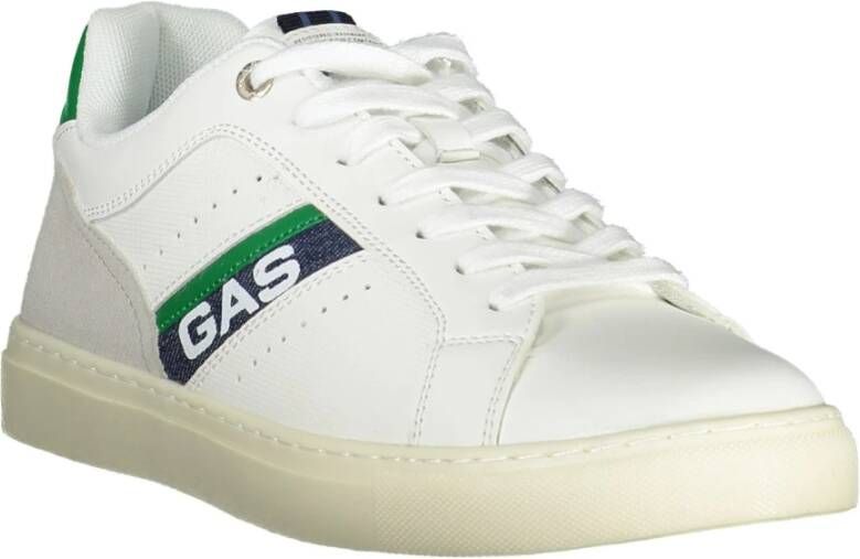 GAS Sportieve witte vetersneakers met contrastdetails White Heren