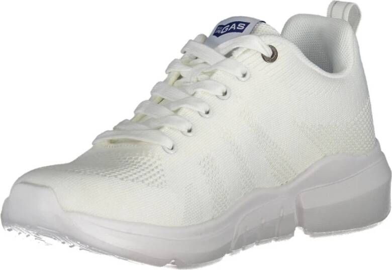 GAS Sportieve witte vetersneakers met contrastdetails White Heren