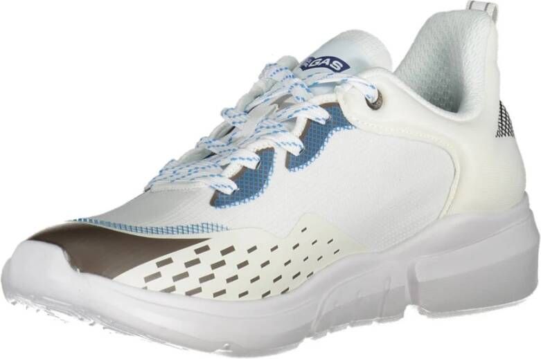 GAS Sportieve witte vetersneakers met contrastdetails White Heren