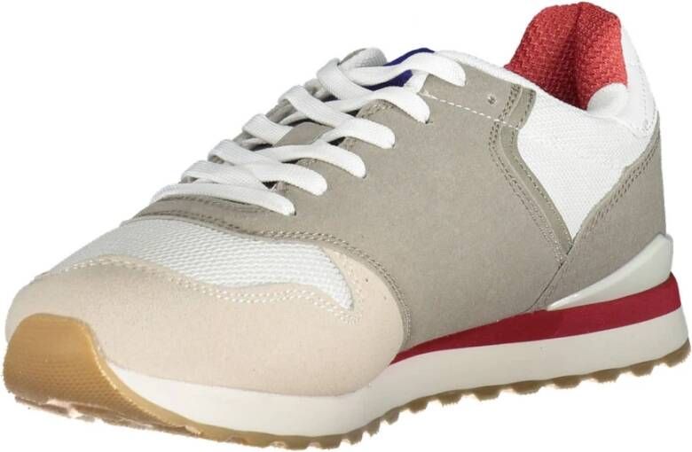 GAS Sportieve witte vetersneakers met contrastdetails White Heren