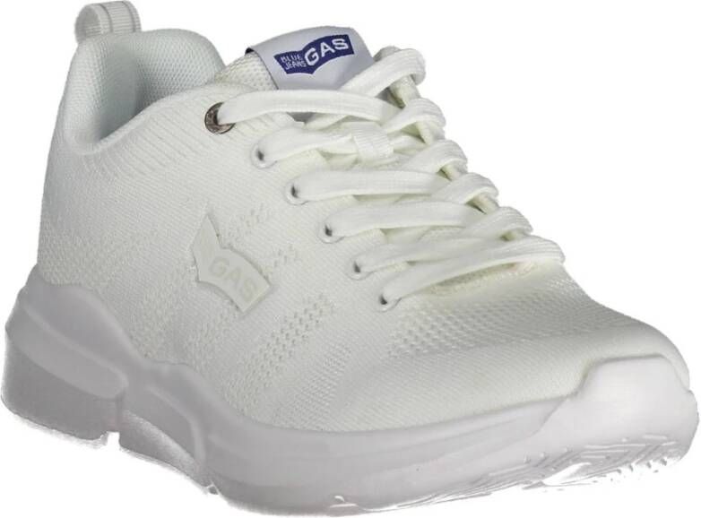 GAS Sportieve witte vetersneakers met contrastdetails White Heren