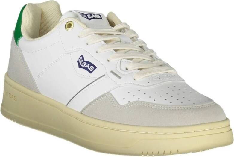 GAS Sportieve witte vetersneakers met contrastdetails White Heren