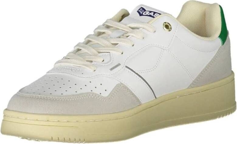 GAS Sportieve witte vetersneakers met contrastdetails White Heren