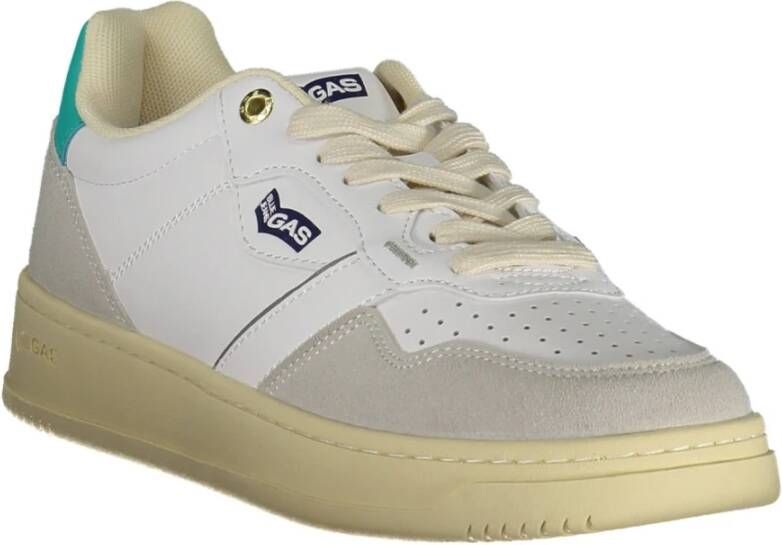 GAS Sportieve witte vetersneakers met logo White Dames