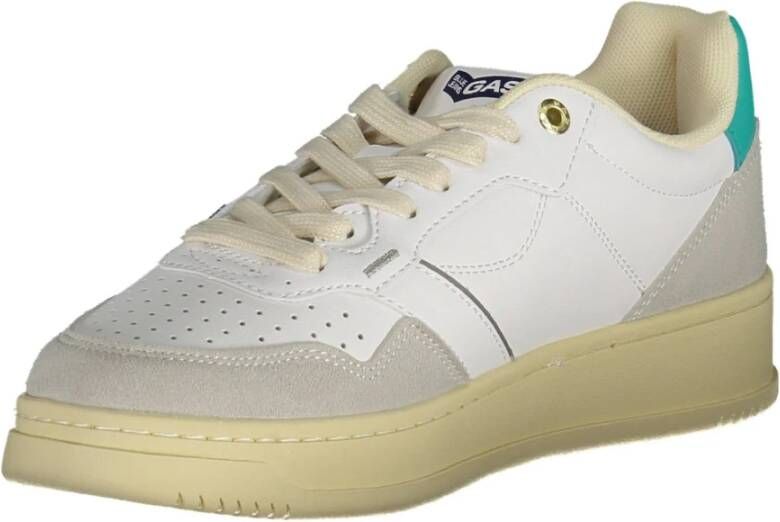 GAS Sportieve witte vetersneakers met logo White Dames