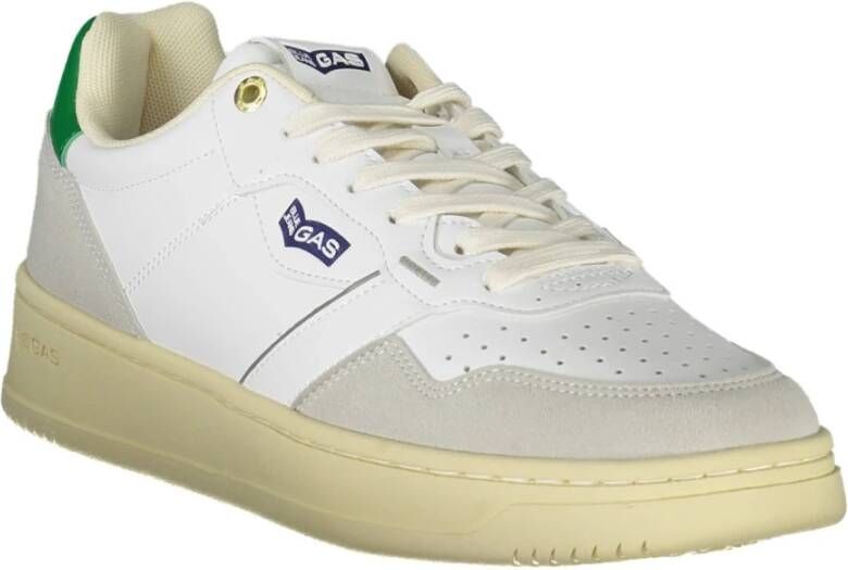 GAS Sportieve witte vetersneakers met logo White Heren