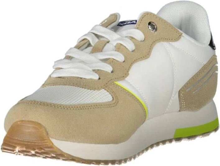 GAS Witte Polyester Sneaker met Contrastdetails Beige Heren