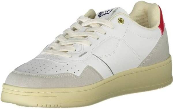 GAS Witte Sneaker van Kunstleer met Contrastdetails Multicolor Heren