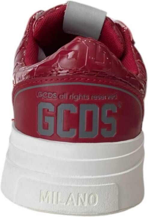 Gcds Bordeaux Monogram Sneaker met Logo Red Dames