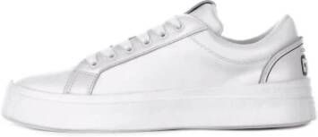 Gcds Leren Logo Sneakers Rubberen Zool White Unisex