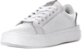 Gcds Leren Logo Sneakers Rubberen Zool White Unisex