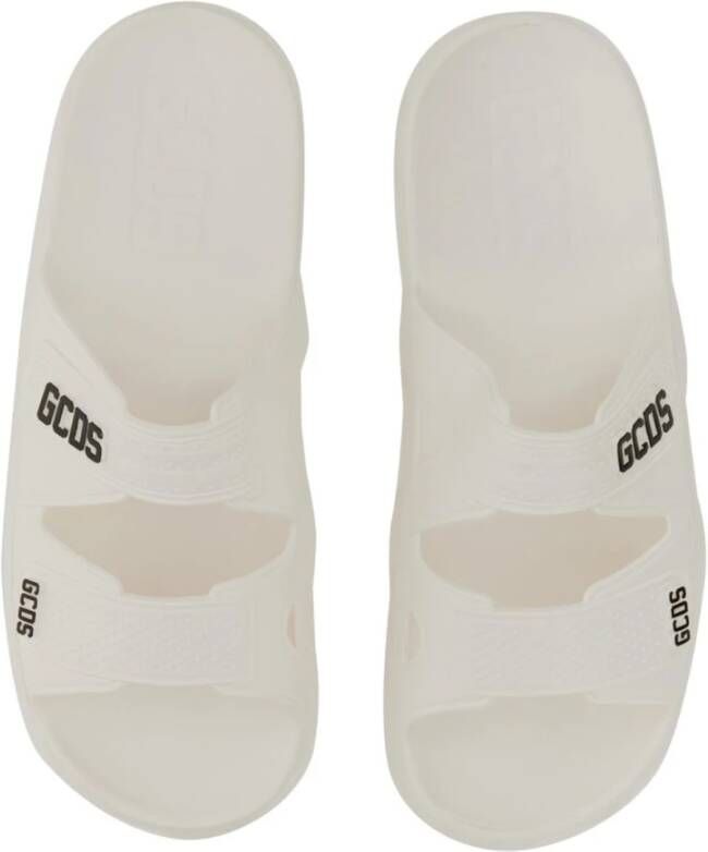 Gcds Rubber Logo Platte Sandalen Mannen White Heren