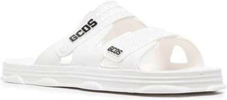 Gcds Rubber Logo Platte Sandalen Mannen White Heren