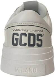 Gcds Witte leren sneaker met grijs inzetstuk White Heren