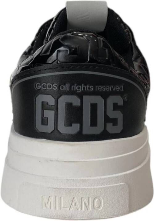 Gcds Zwarte Monogram Sneaker met Logo Detail Black Heren