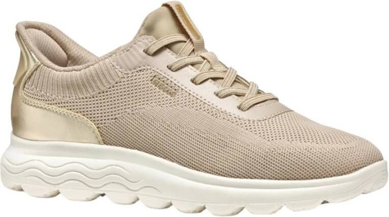 Geox Beige Casual Textiel Sneakers met 3 cm Rubberen Zool Beige Dames