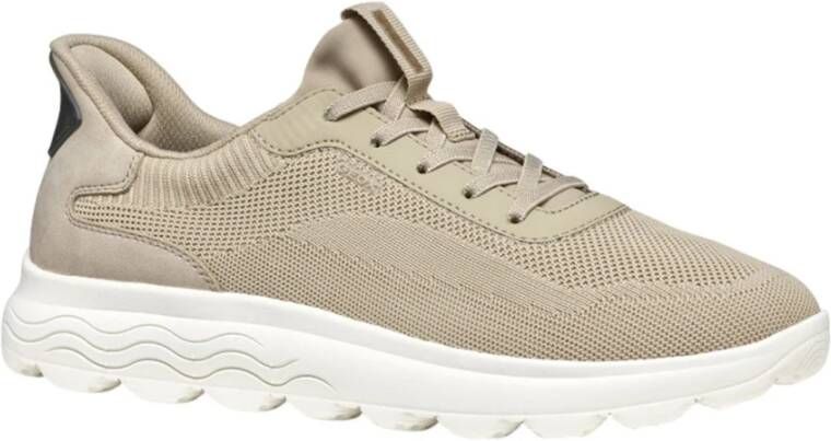 Geox Beige Casual Textiel Sneakers met 3cm Rubberen Zool Beige Heren