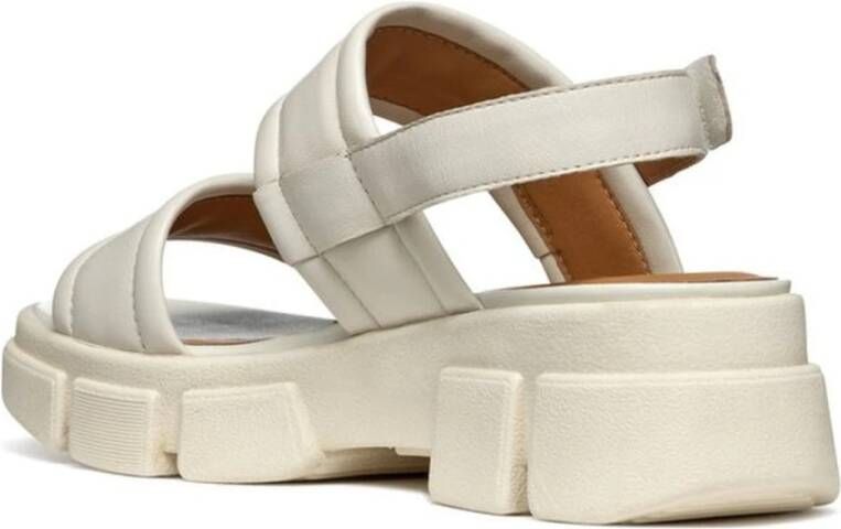 Geox Beige Platte Sandalen Lisbona Sand Beige Dames