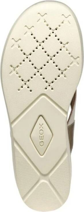 Geox Beige Platte Sandalen voor Vrouwen Beige Dames