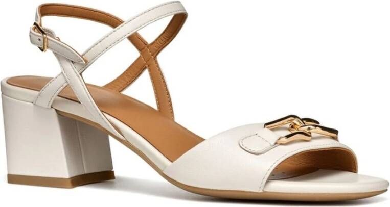 Geox Beige Platte Sandalen voor Vrouwen Beige Dames