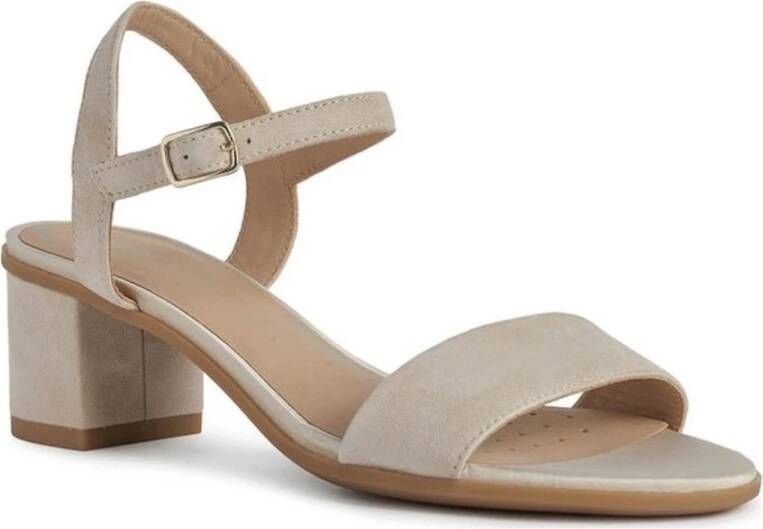 Geox Beige Platte Sandalen voor Vrouwen Beige Dames