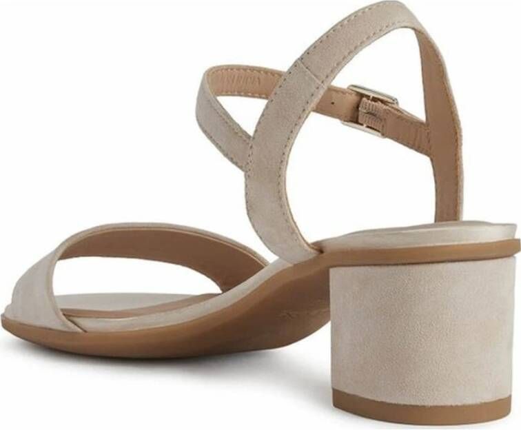 Geox Beige Platte Sandalen voor Vrouwen Beige Dames