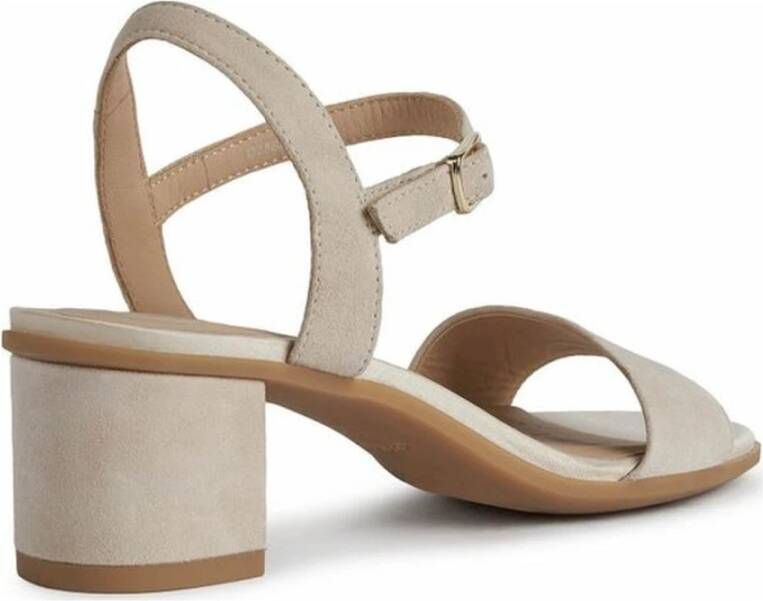 Geox Beige Platte Sandalen voor Vrouwen Beige Dames