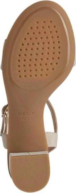 Geox Beige Platte Sandalen voor Vrouwen Beige Dames