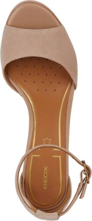 Geox Beige Platte Sandalen voor Vrouwen Beige Dames