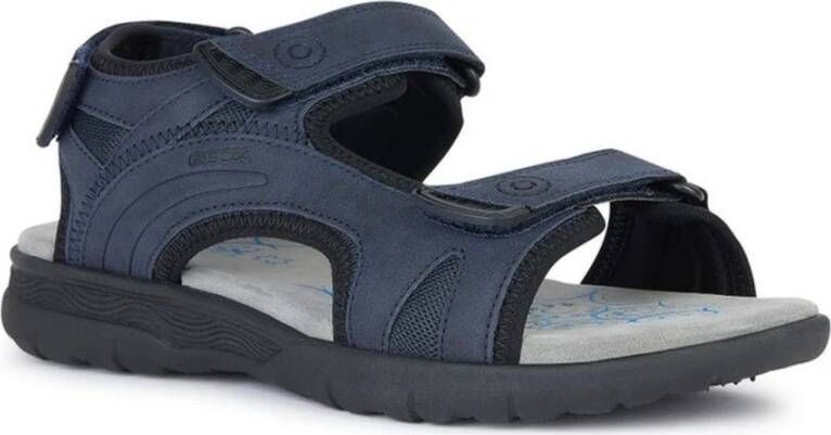 Geox Blauwe Platte Sandalen voor Mannen Blue Heren