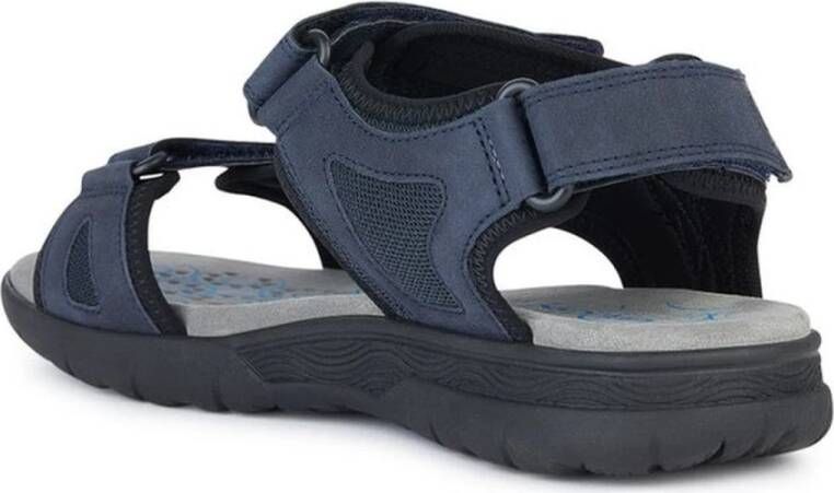 Geox Blauwe Platte Sandalen voor Mannen Blue Heren