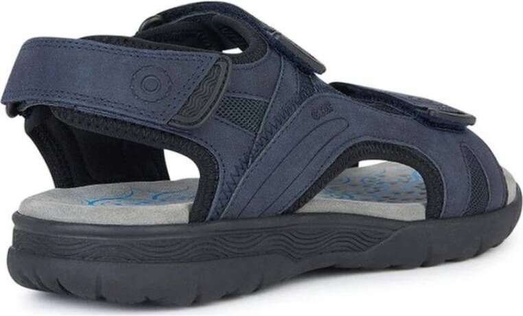 Geox Blauwe Platte Sandalen voor Mannen Blue Heren