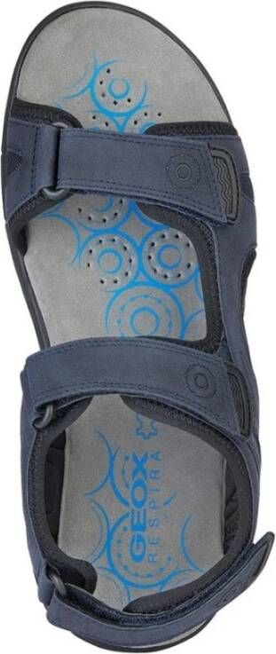 Geox Blauwe Platte Sandalen voor Mannen Blue Heren