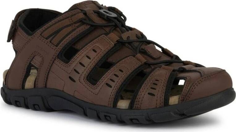 Geox Bruine platte sandalen voor mannen Brown Heren