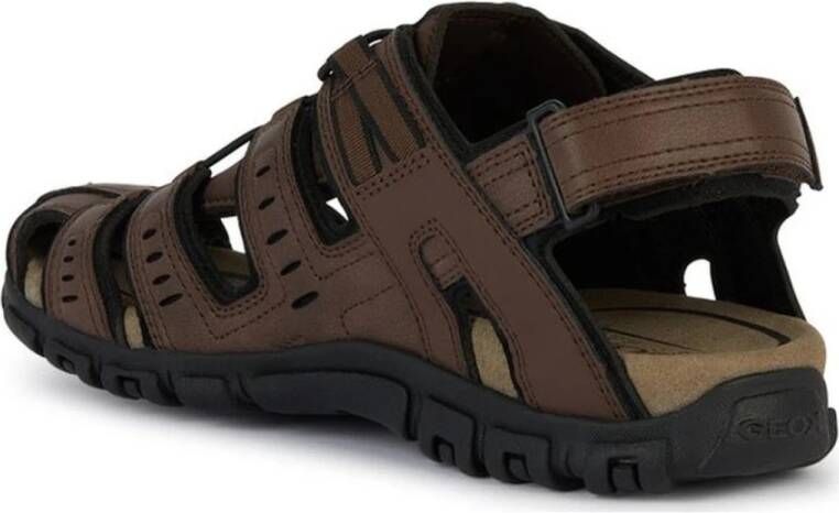 Geox Bruine platte sandalen voor mannen Brown Heren