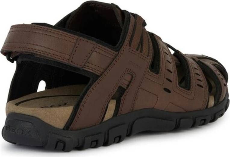 Geox Bruine platte sandalen voor mannen Brown Heren