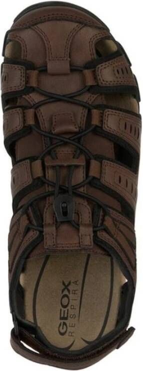 Geox Bruine platte sandalen voor mannen Brown Heren