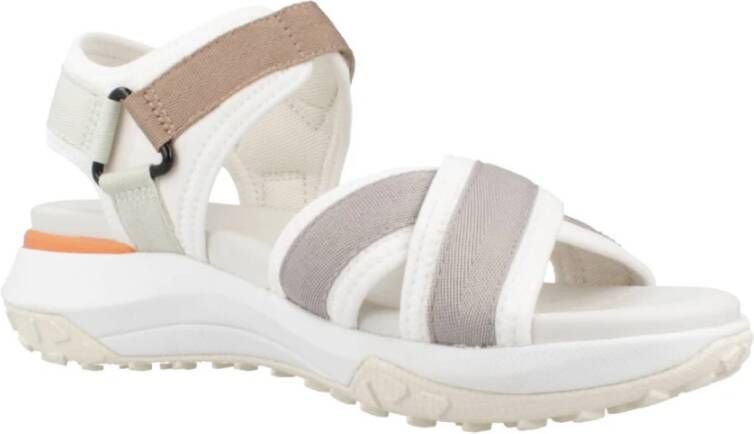 Geox Comfortabele platte sandalen voor vrouwen White Dames