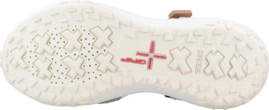 Geox Comfortabele platte sandalen voor vrouwen White Dames