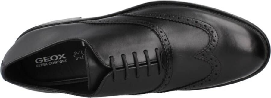 Geox Comfortabele veterschoenen voor wandelplezier Black Heren