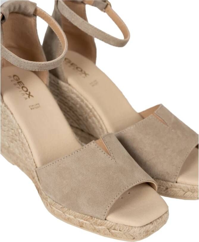 Geox Elegante Sleehak Espadrilles Beige Dames