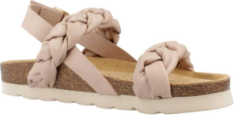 Geox Stijlvolle platte sandalen voor vrouwen Beige Dames