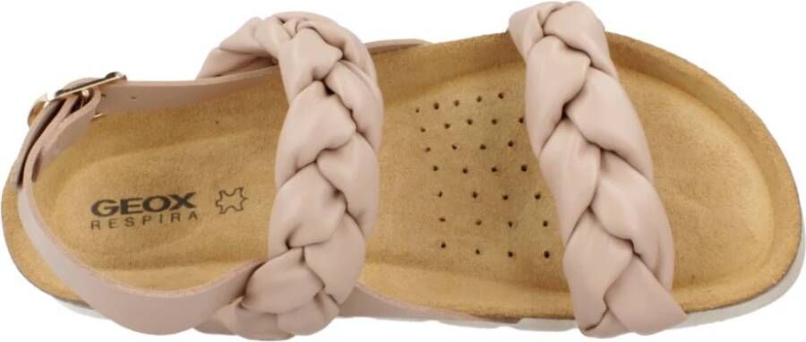 Geox Stijlvolle platte sandalen voor vrouwen Beige Dames