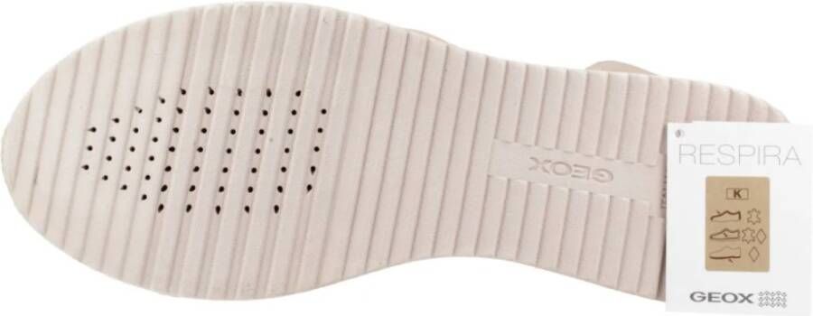 Geox Comfortabele platte sandalen voor vrouwen Beige Dames